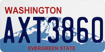 WA license plate AXT3860