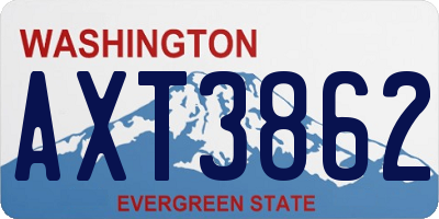 WA license plate AXT3862