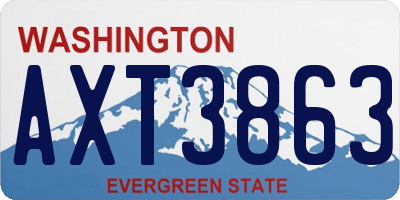 WA license plate AXT3863