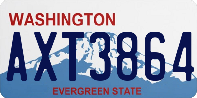 WA license plate AXT3864