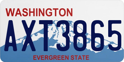 WA license plate AXT3865