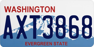 WA license plate AXT3868