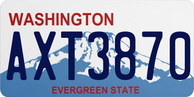 WA license plate AXT3870