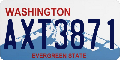 WA license plate AXT3871