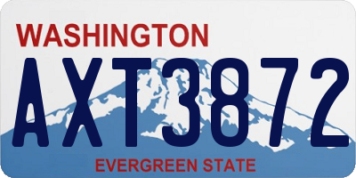 WA license plate AXT3872