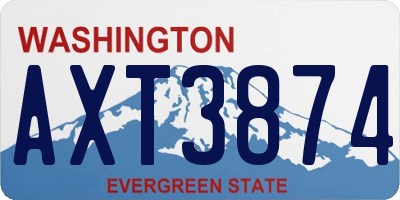 WA license plate AXT3874