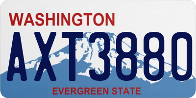 WA license plate AXT3880