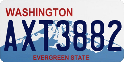 WA license plate AXT3882