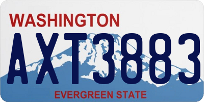 WA license plate AXT3883