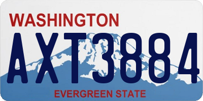 WA license plate AXT3884