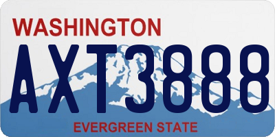 WA license plate AXT3888