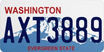 WA license plate AXT3889