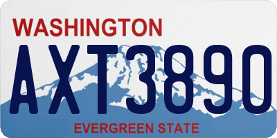 WA license plate AXT3890