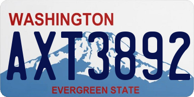 WA license plate AXT3892