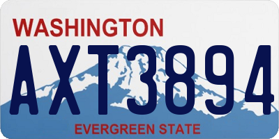 WA license plate AXT3894