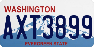 WA license plate AXT3899