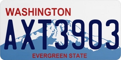 WA license plate AXT3903