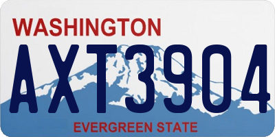 WA license plate AXT3904