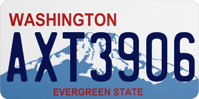 WA license plate AXT3906