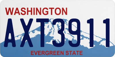 WA license plate AXT3911