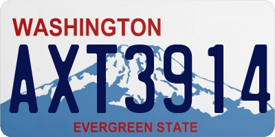 WA license plate AXT3914
