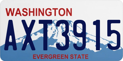 WA license plate AXT3915