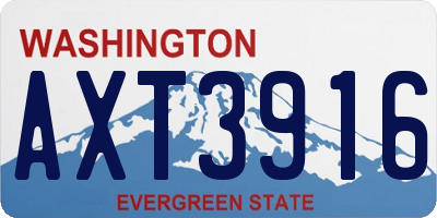 WA license plate AXT3916