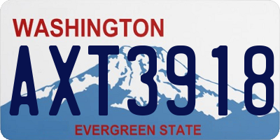 WA license plate AXT3918