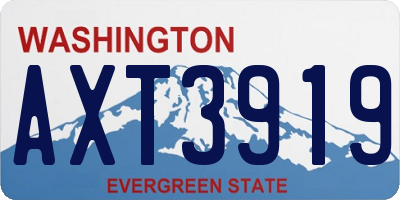 WA license plate AXT3919