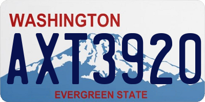 WA license plate AXT3920