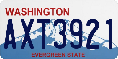 WA license plate AXT3921