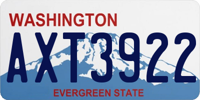 WA license plate AXT3922