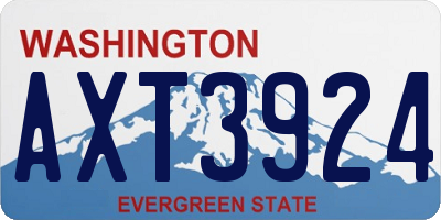 WA license plate AXT3924