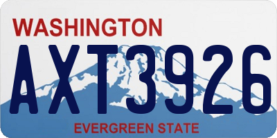 WA license plate AXT3926