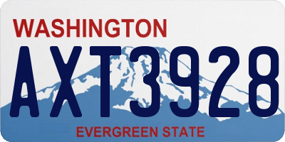 WA license plate AXT3928