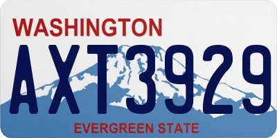 WA license plate AXT3929