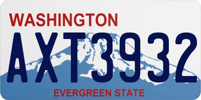 WA license plate AXT3932