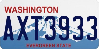 WA license plate AXT3933