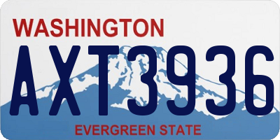 WA license plate AXT3936