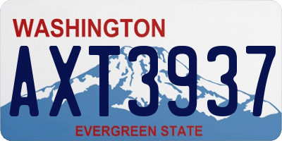 WA license plate AXT3937