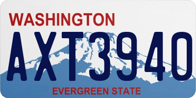 WA license plate AXT3940