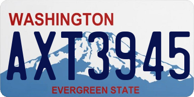 WA license plate AXT3945