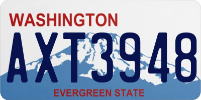 WA license plate AXT3948