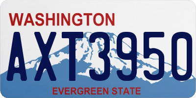 WA license plate AXT3950