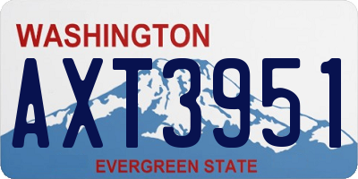 WA license plate AXT3951