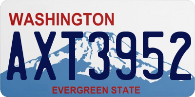 WA license plate AXT3952
