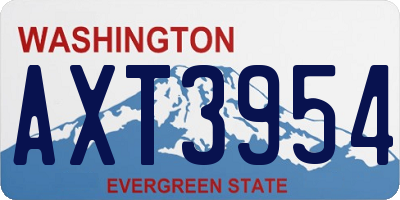 WA license plate AXT3954