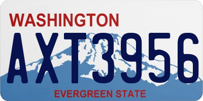 WA license plate AXT3956