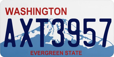 WA license plate AXT3957