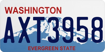 WA license plate AXT3958